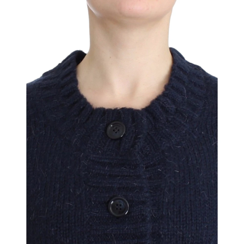 John Galliano Blauwe Cropped Cardigan met Stijl Blue Dames