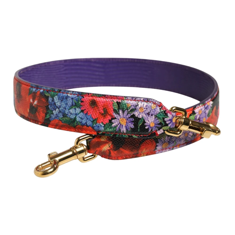 Dolce & Gabbana Floral Leather Shoulder Strap - Female - Bag Accessories - Multicolor - One Size - Bags