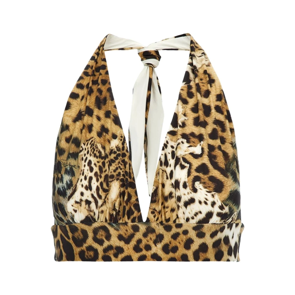 Roberto Cavalli Women's Brown Jaguar Skin Triangle Bikini - Bikinis - Xs - Swimwear