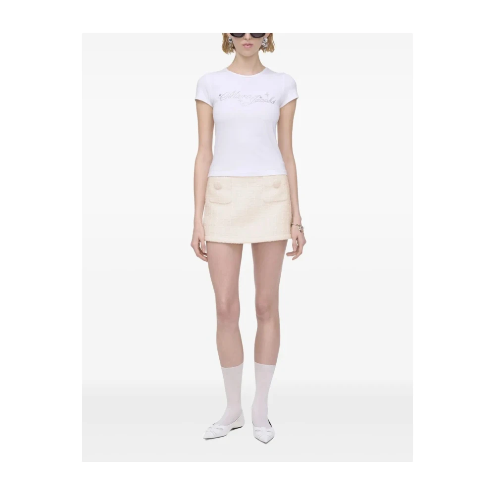 Marc Jacobs Charm Logo Shrunken Tee White Dames