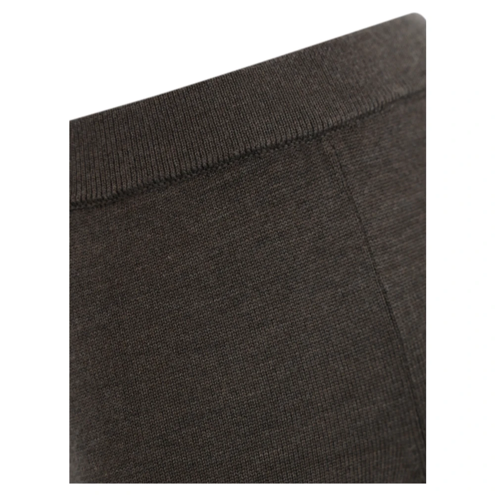 Max Mara Bruine Wol Straight Leg Broek Brown Dames