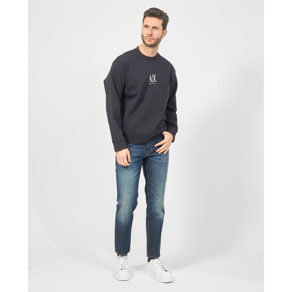Armani Exchange Crewneck Sweater Blue Heren