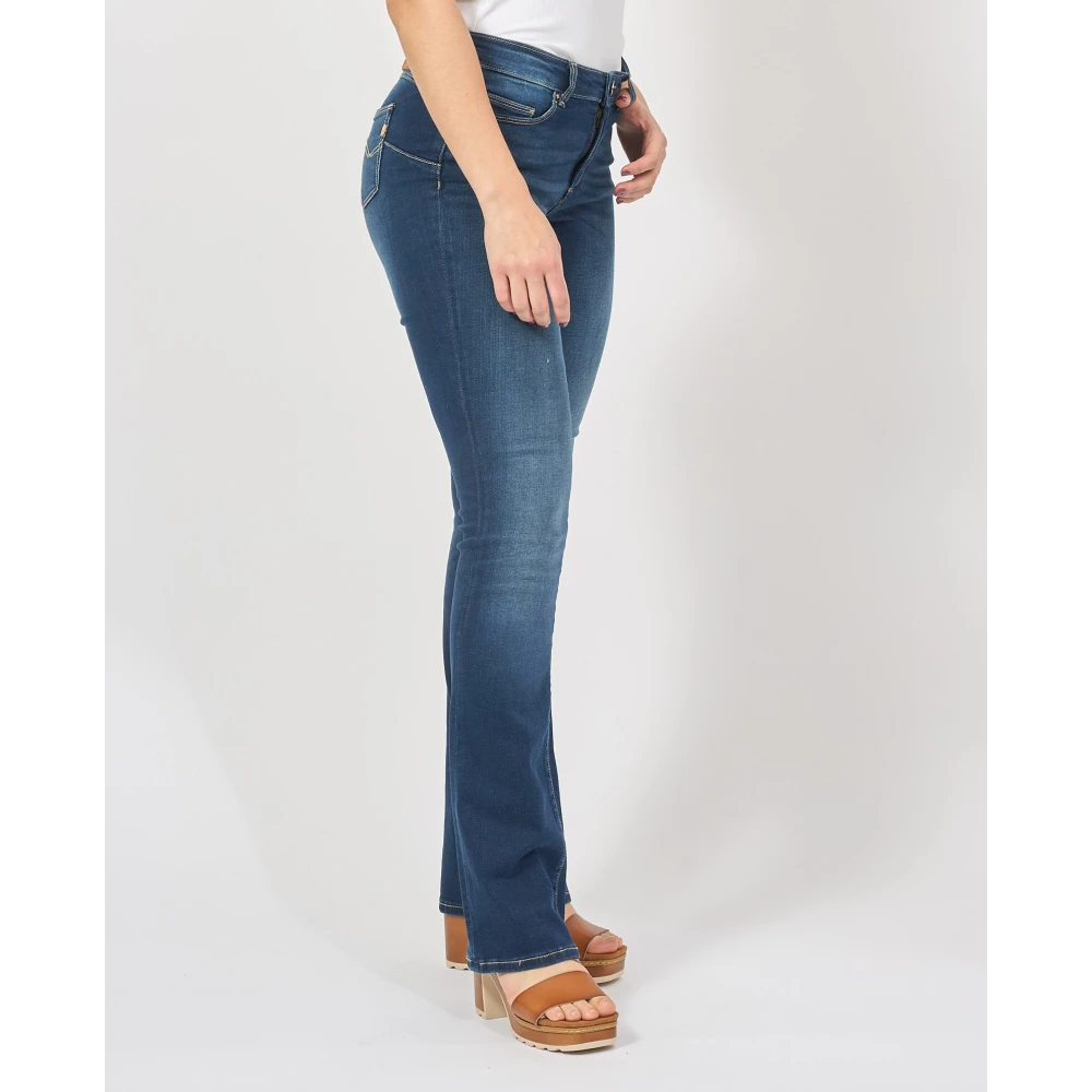 Fracomina Blauwe Bootcut Jeans met Push-Up Effect Blue Dames