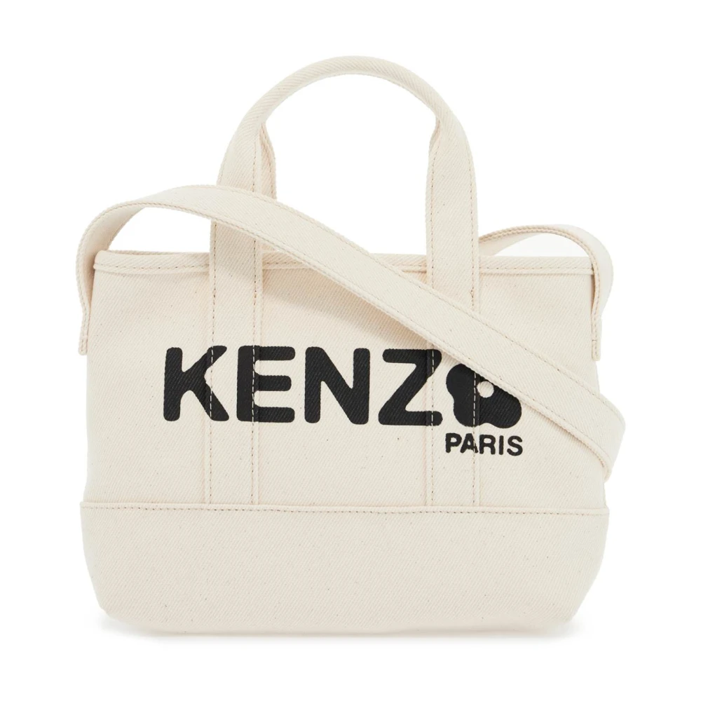 Kenzo Denim Utility Tote Tas White Dames