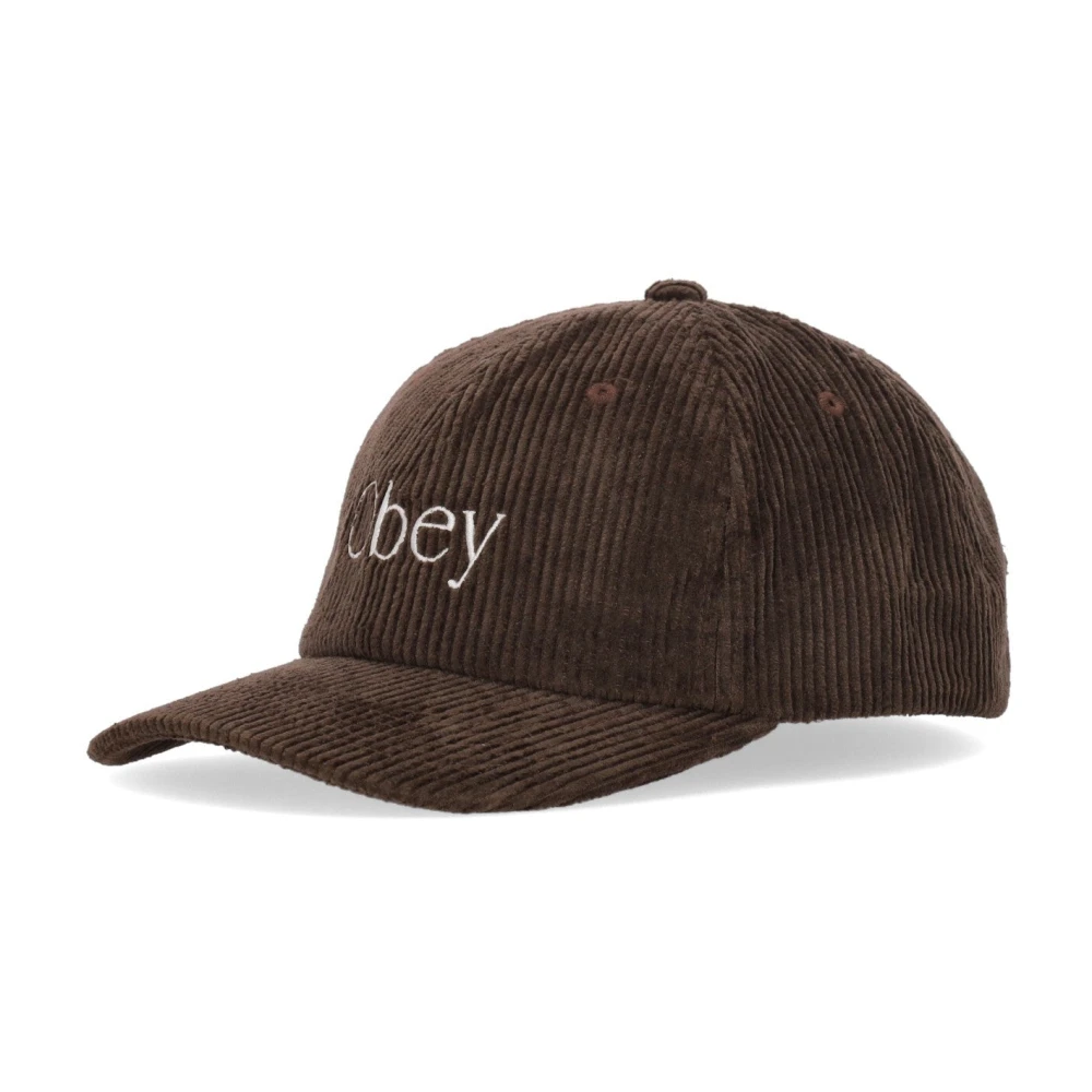 Obey Bruine Velvet Gebogen Klep Pet Brown Heren