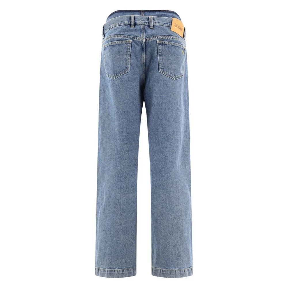 The Attico Indigo Blauw Geborduurde Denim Jeans Blue Dames