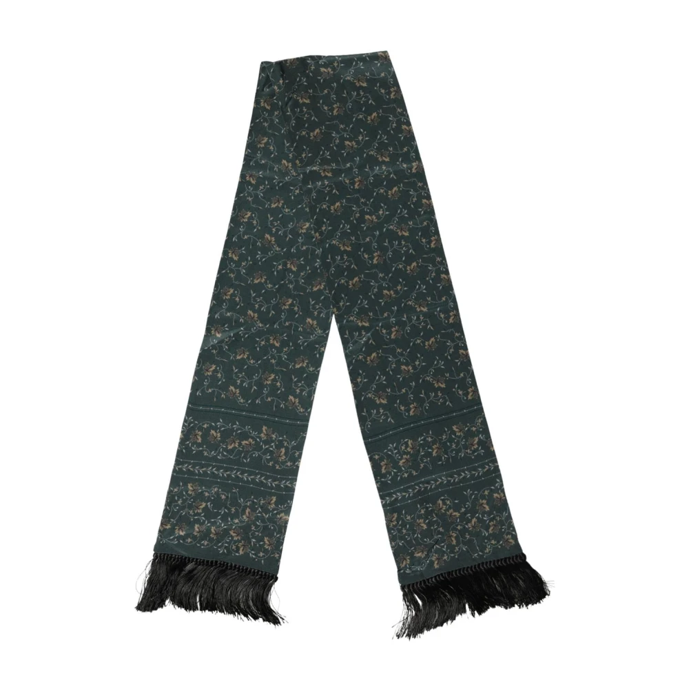 Dolce & Gabbana Men's Silk Floral Pattern Fringed Scarf