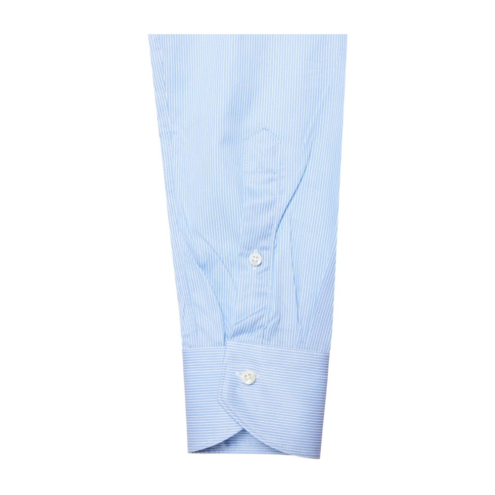 Canali Gestreept Katoenen Overhemd Impeccabile Lijn Blue Heren