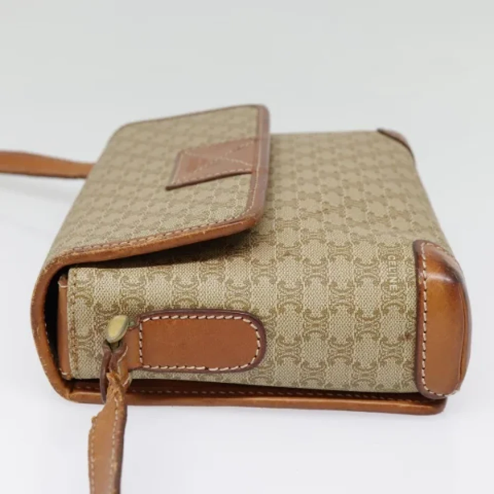 Celine Vintage Pre-owned Leather shoulder-bags Beige Dames