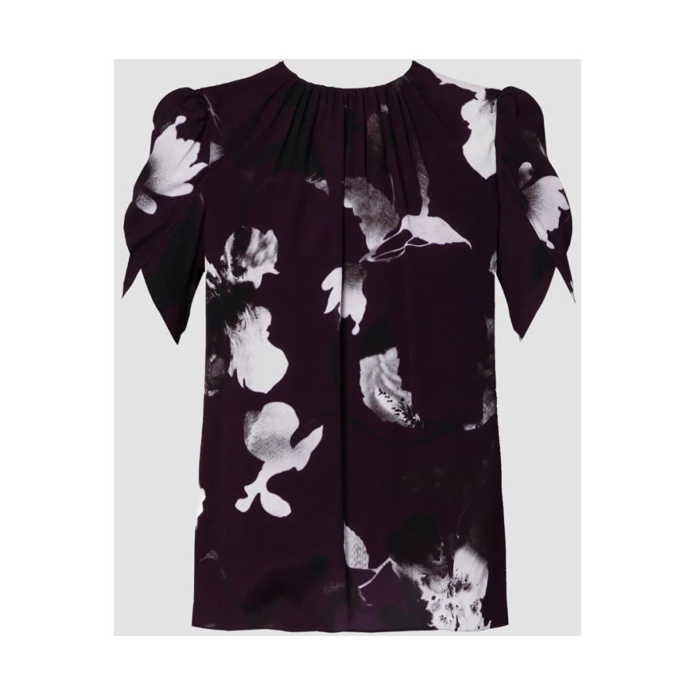 Erdem Bloemenprint Crew Neck Top Purple Dames