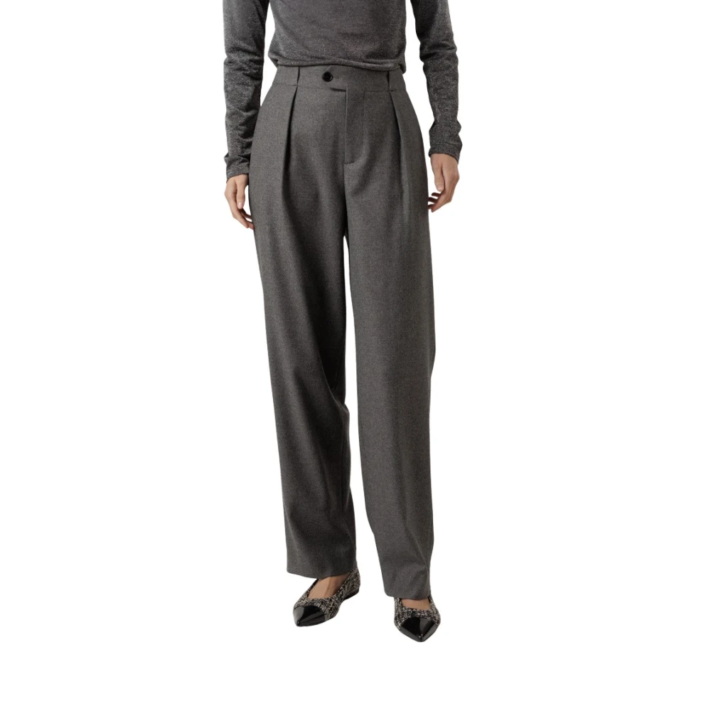 Closed Donkergrijze Melange Klassieke Broek Gray Dames