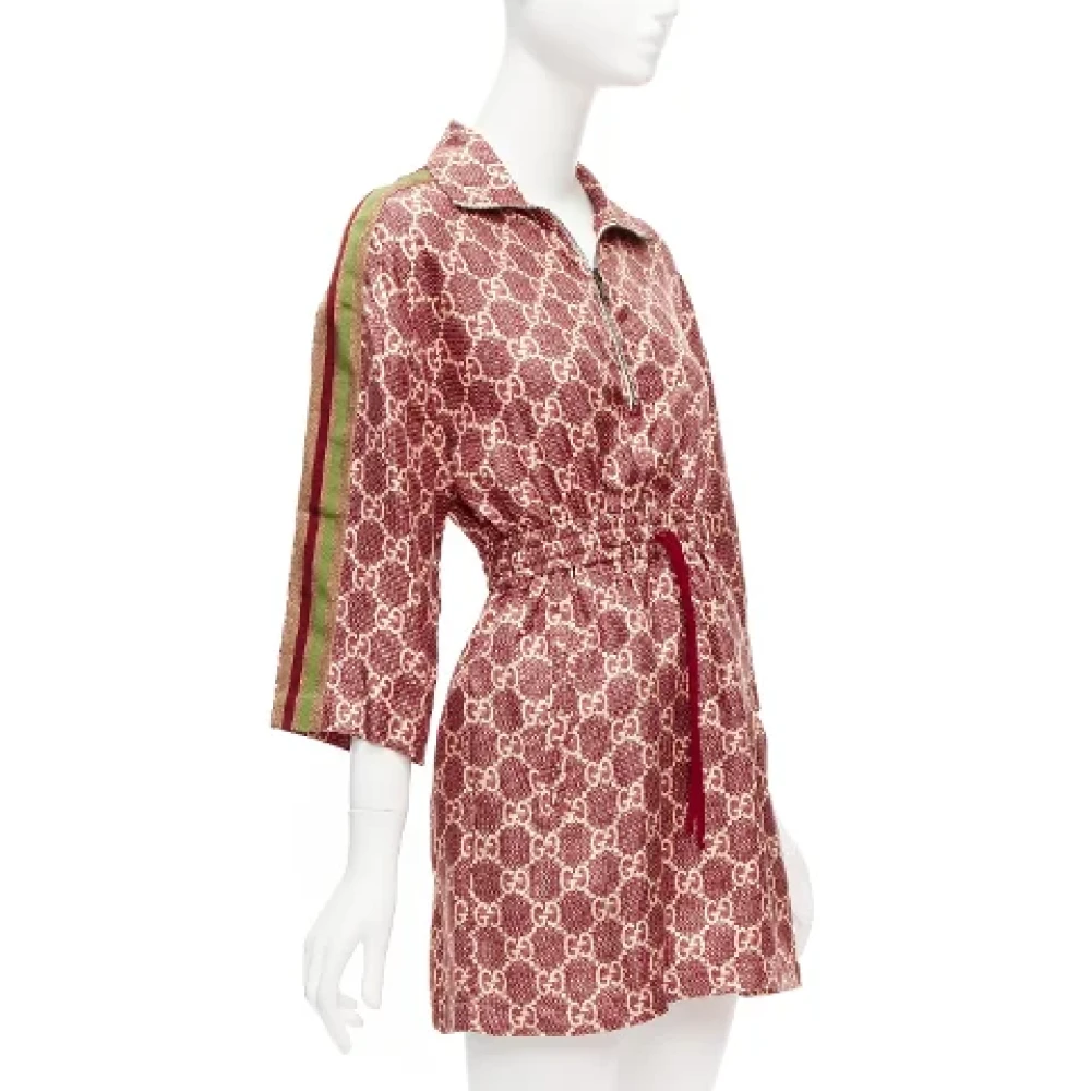 Gucci Vintage Pre-owned Silk dresses Red Dames