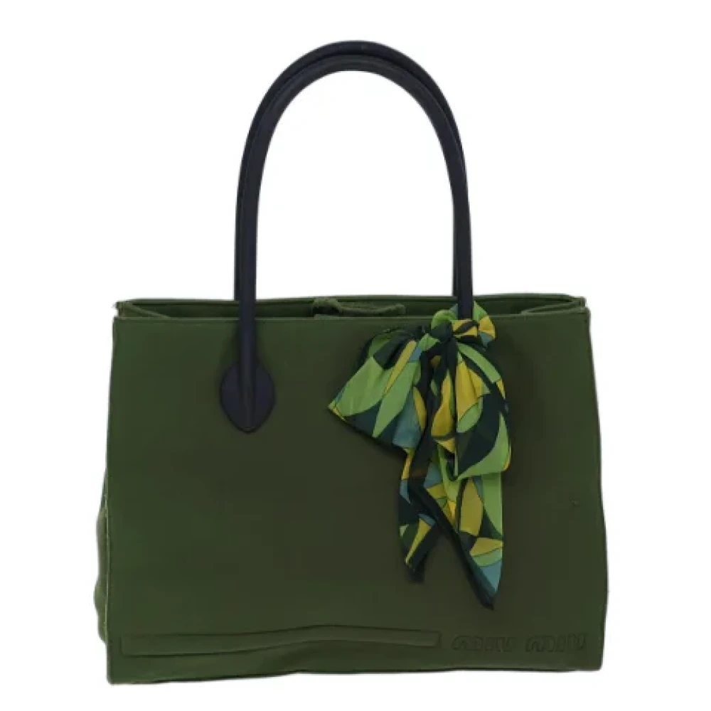 Miu Pre-owned Canvas handbags Green Dames