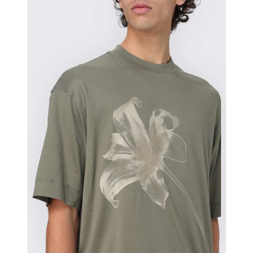 Emporio Armani Casual Katoenen T-shirt voor Mannen Gray Heren