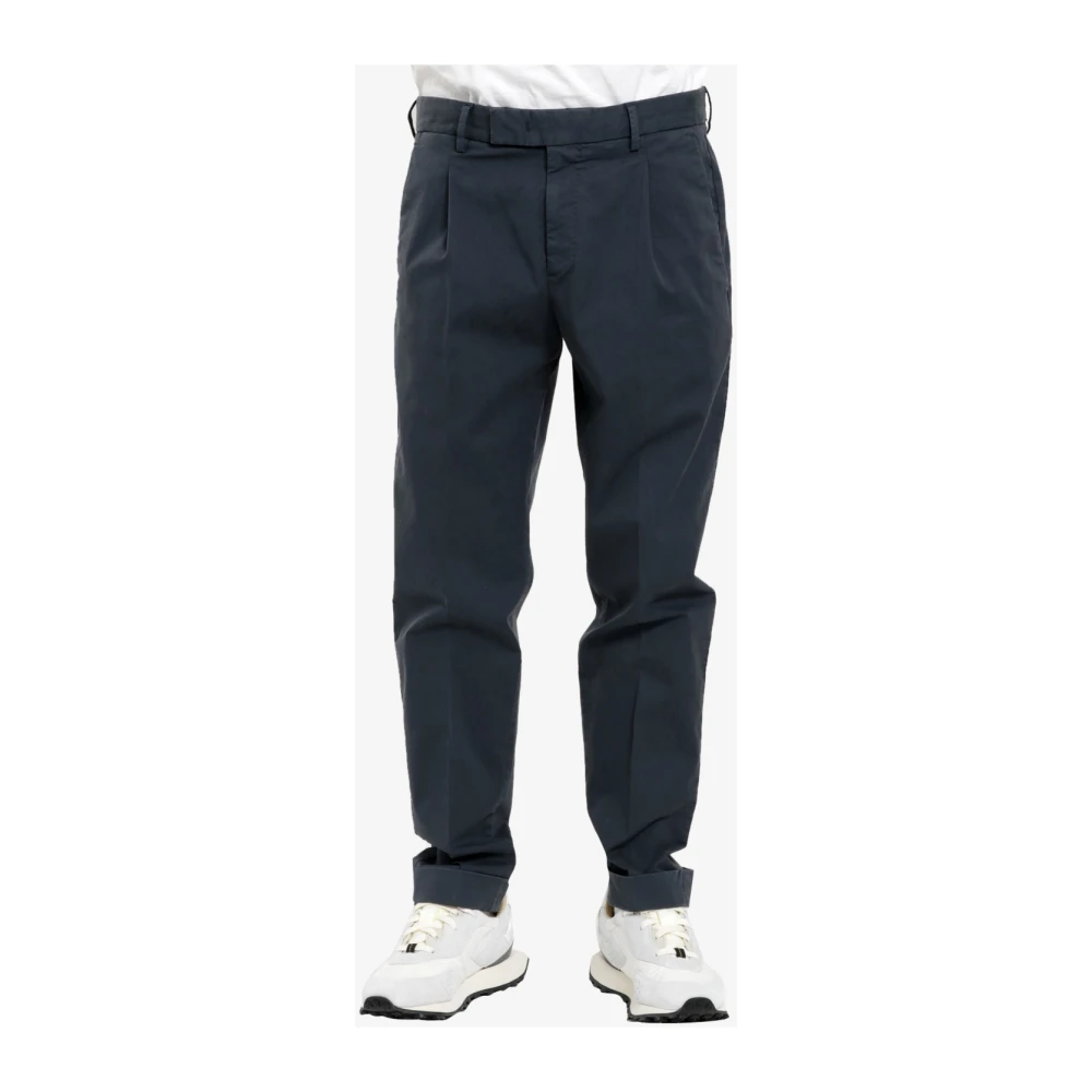 PT Torino Blauwe Katoenen Sigarettenbroek Blue Heren