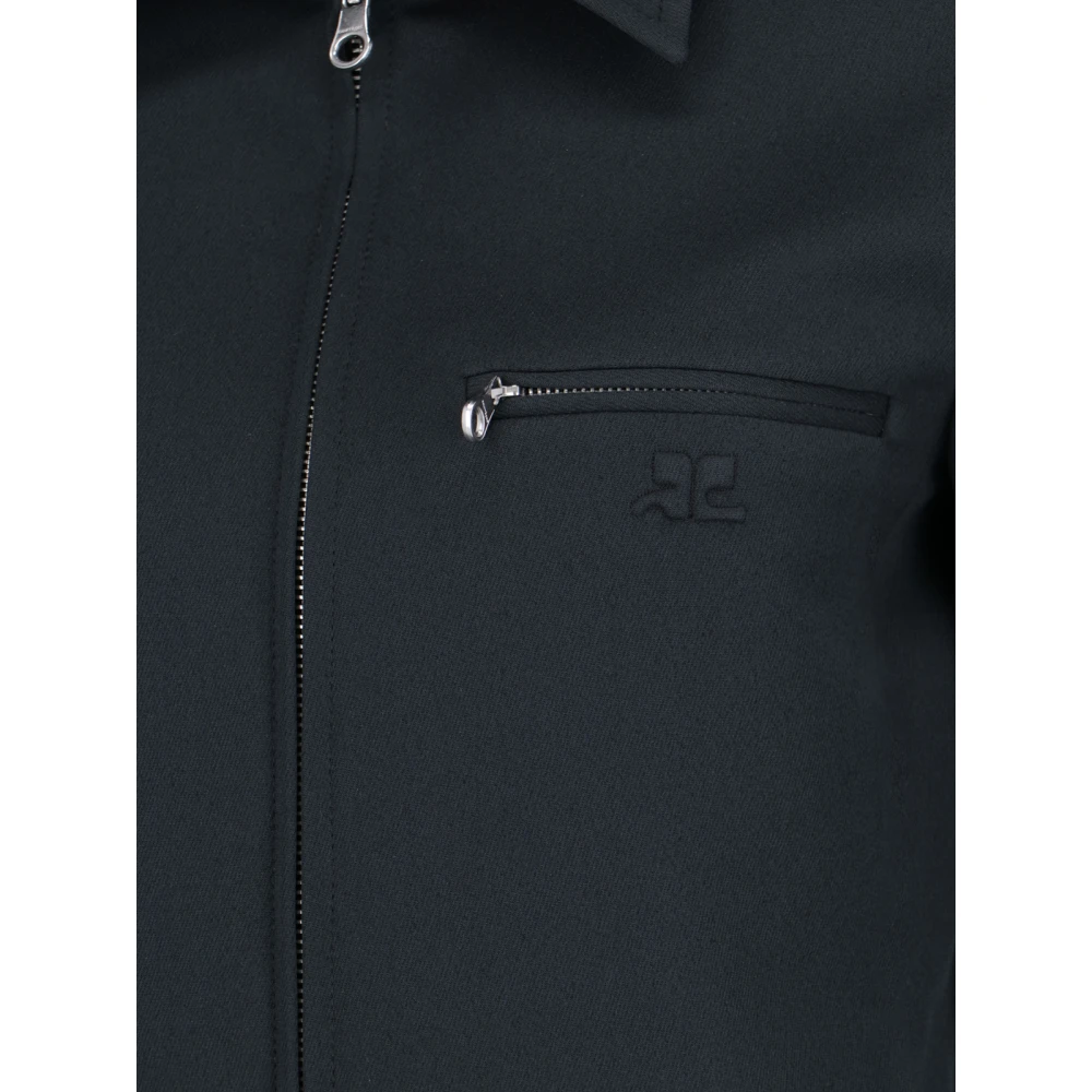 Courrèges Zwarte ritslogo-jas Black Dames