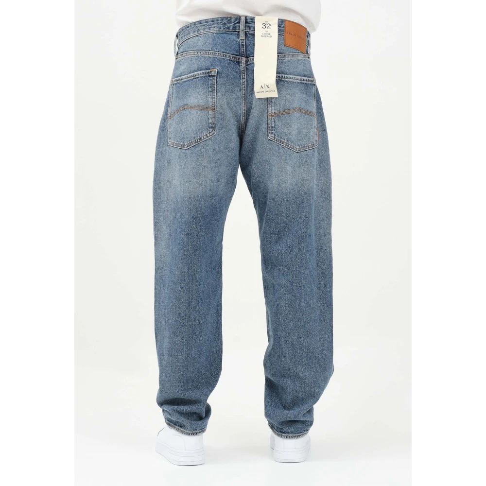 Armani Exchange Vintage Loose Tapered Fit Jeans Blue Heren