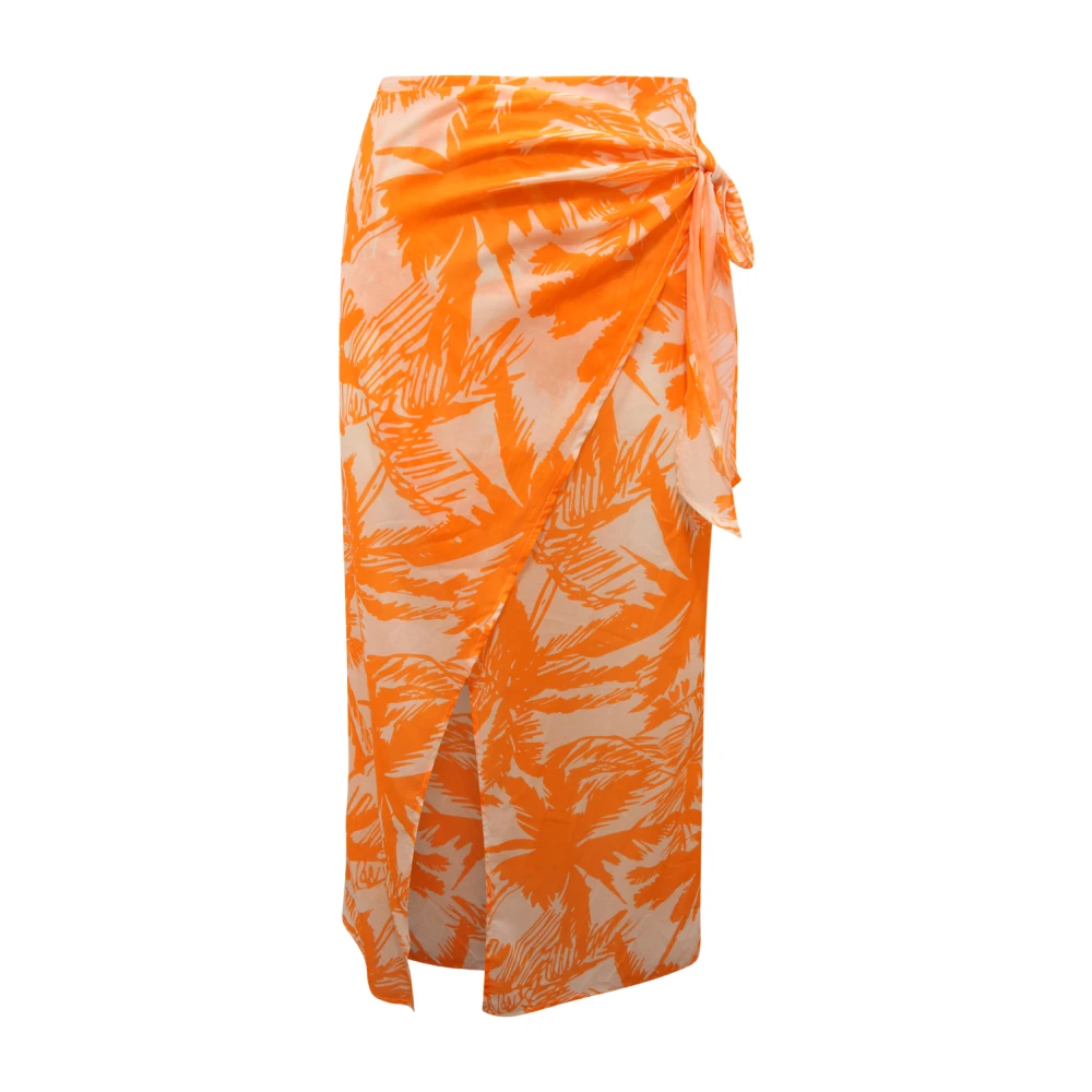 Sundek , Midi Skirts, Female, Orange, M, Lulo Pareo Skirt