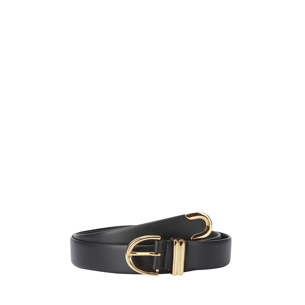 Khaite Smalle Riem met Gouden Hardware Black Dames
