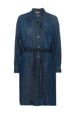 Denim Midi Klänning med Bä