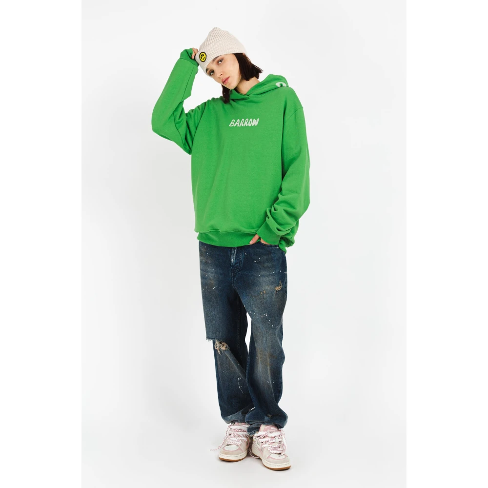 Barrow Hoodie met distressed effect Green Unisex