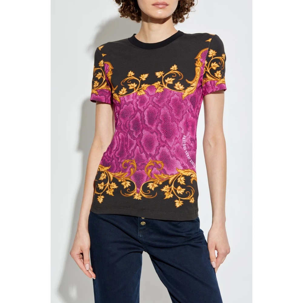 Versace Jeans Couture T-shirt met logo Pink Dames
