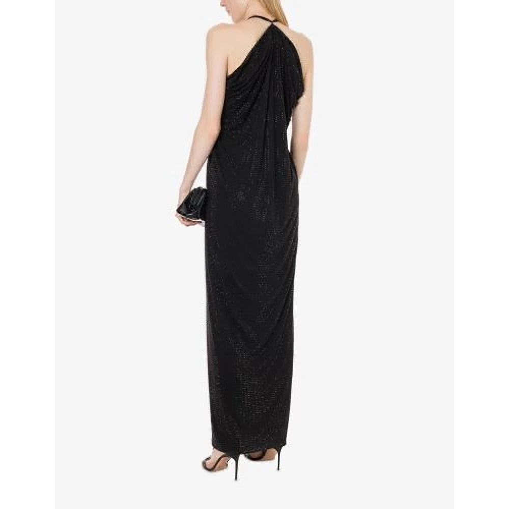 Philosophy di Lorenzo Serafini Lange Jersey Jurk met Strass Black Dames