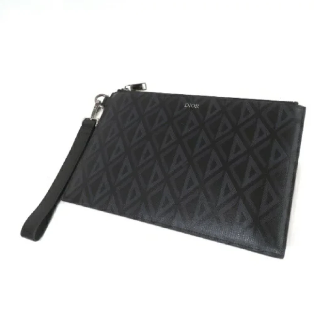 Dior Vintage Pre-owned Canvas clutches Black Heren