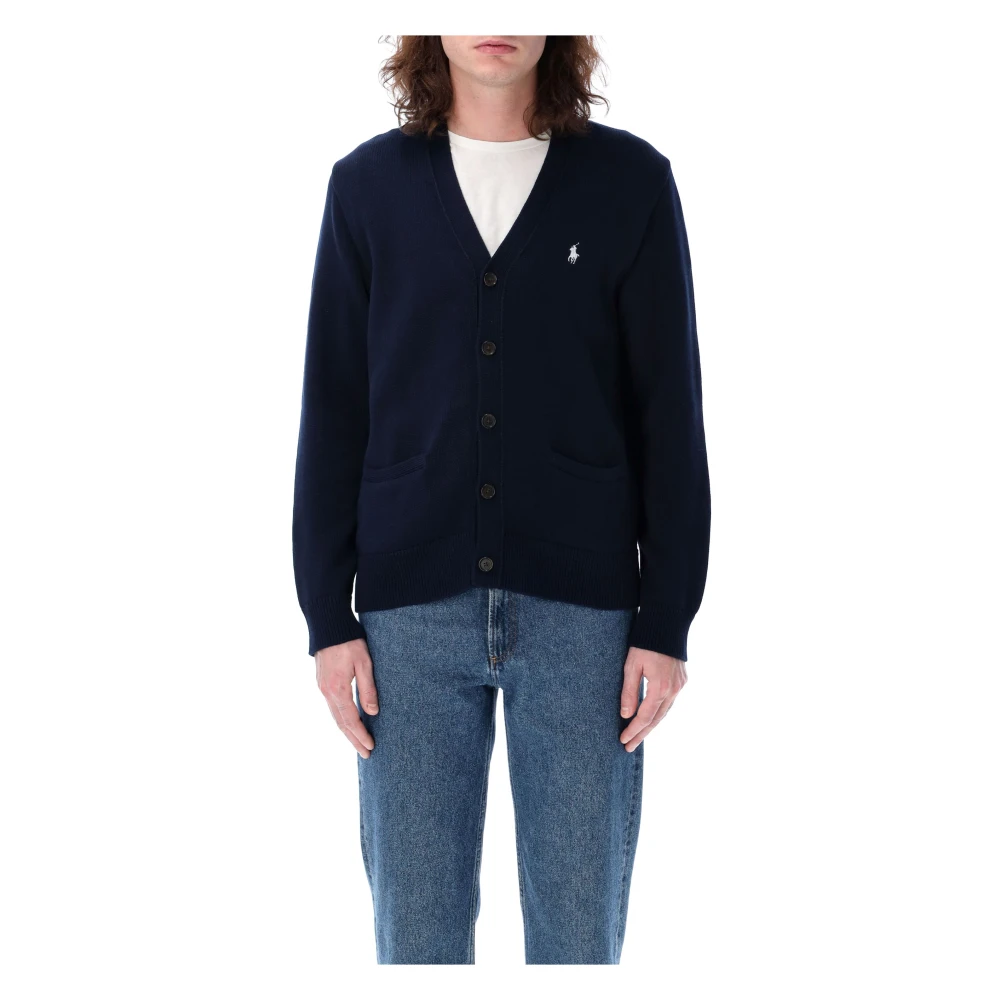 Ralph Lauren V-hals Cardigan Blue Heren