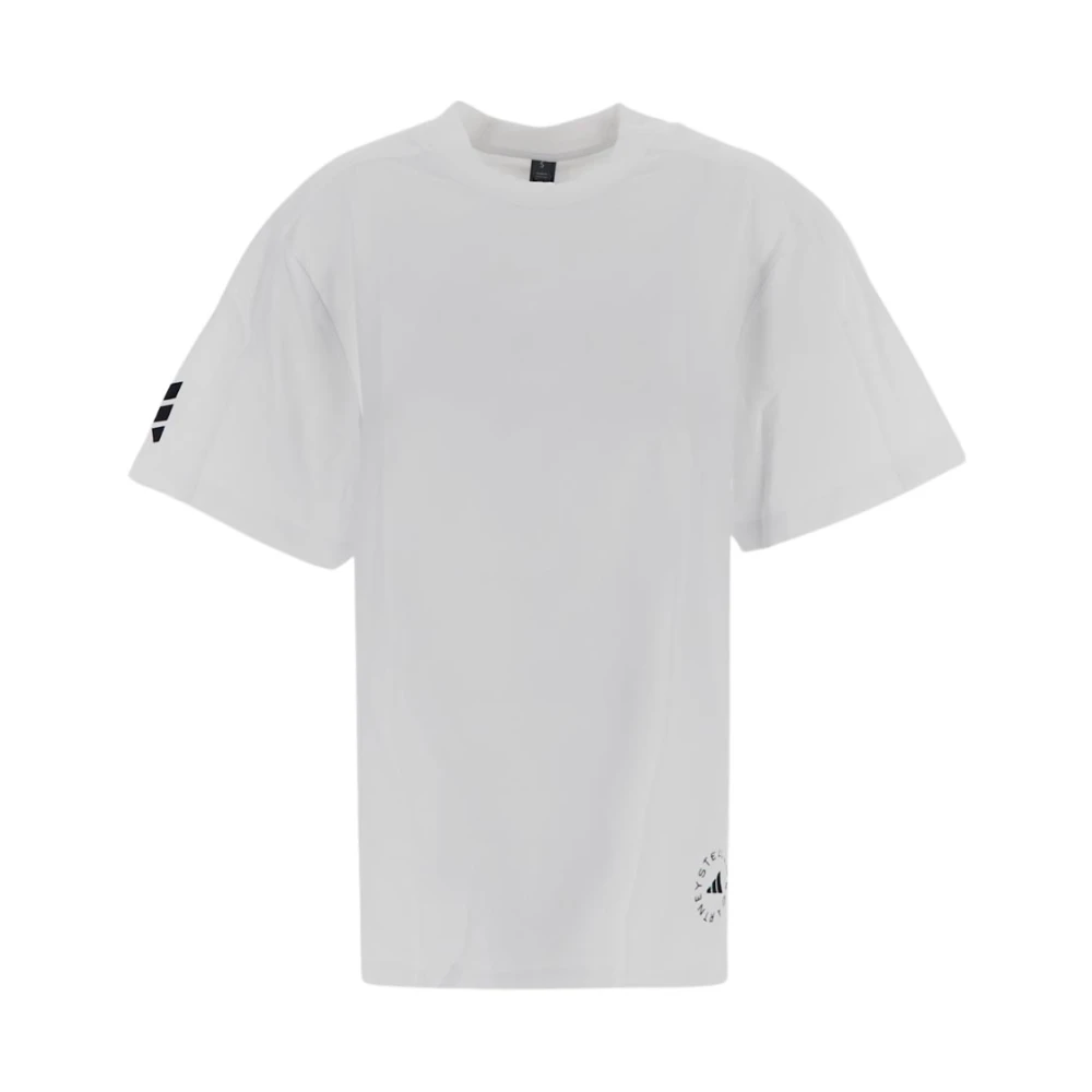 Adidas by stella mccartney Witte Logo T-shirt met korte mouwen White Dames