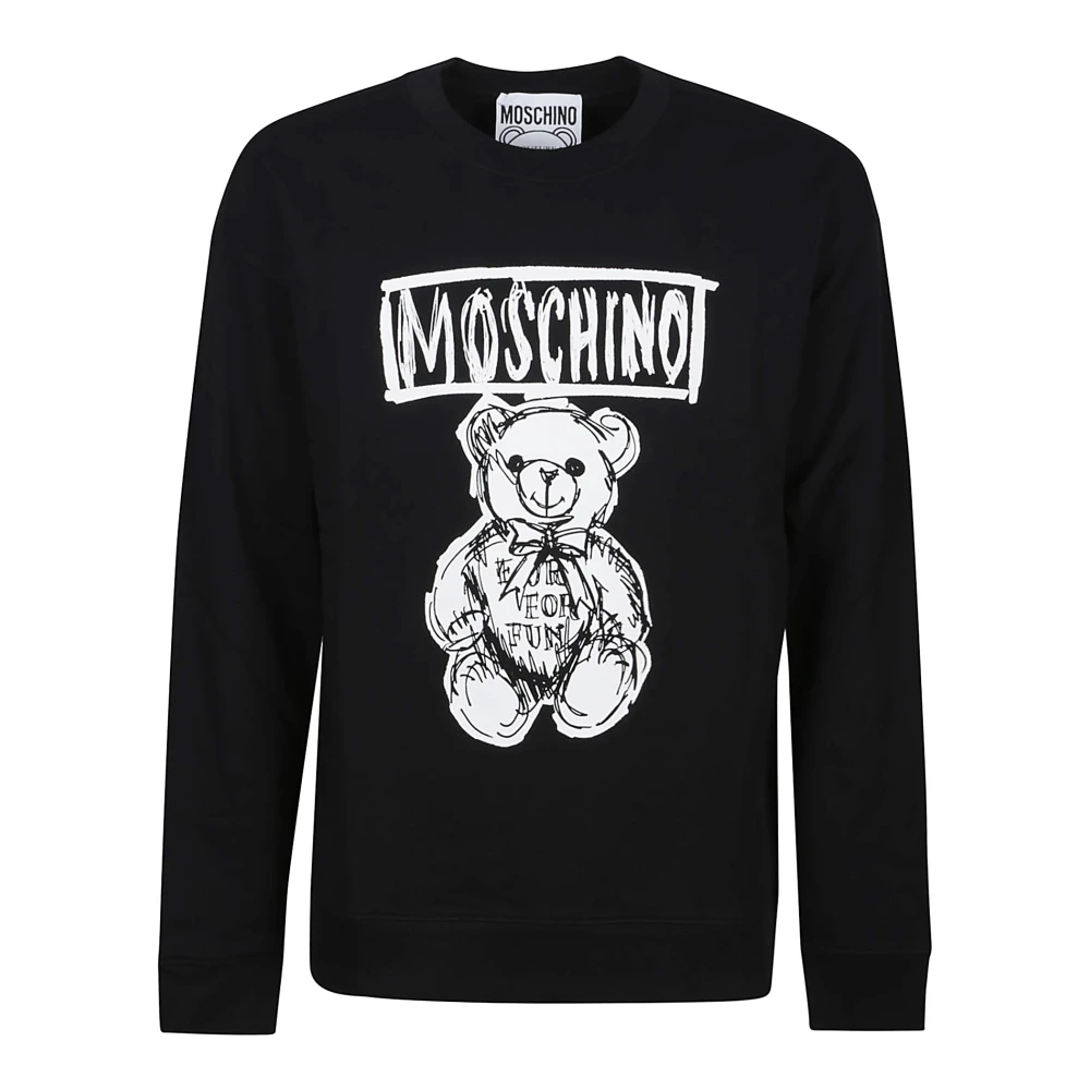 Moschino Schattige Beer Print Sweater Black Heren