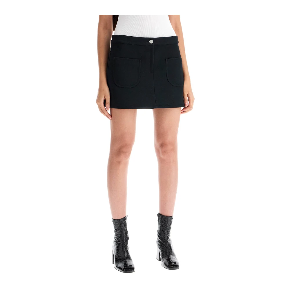 Courrèges Twill Mini Rok met Zakken Black Dames