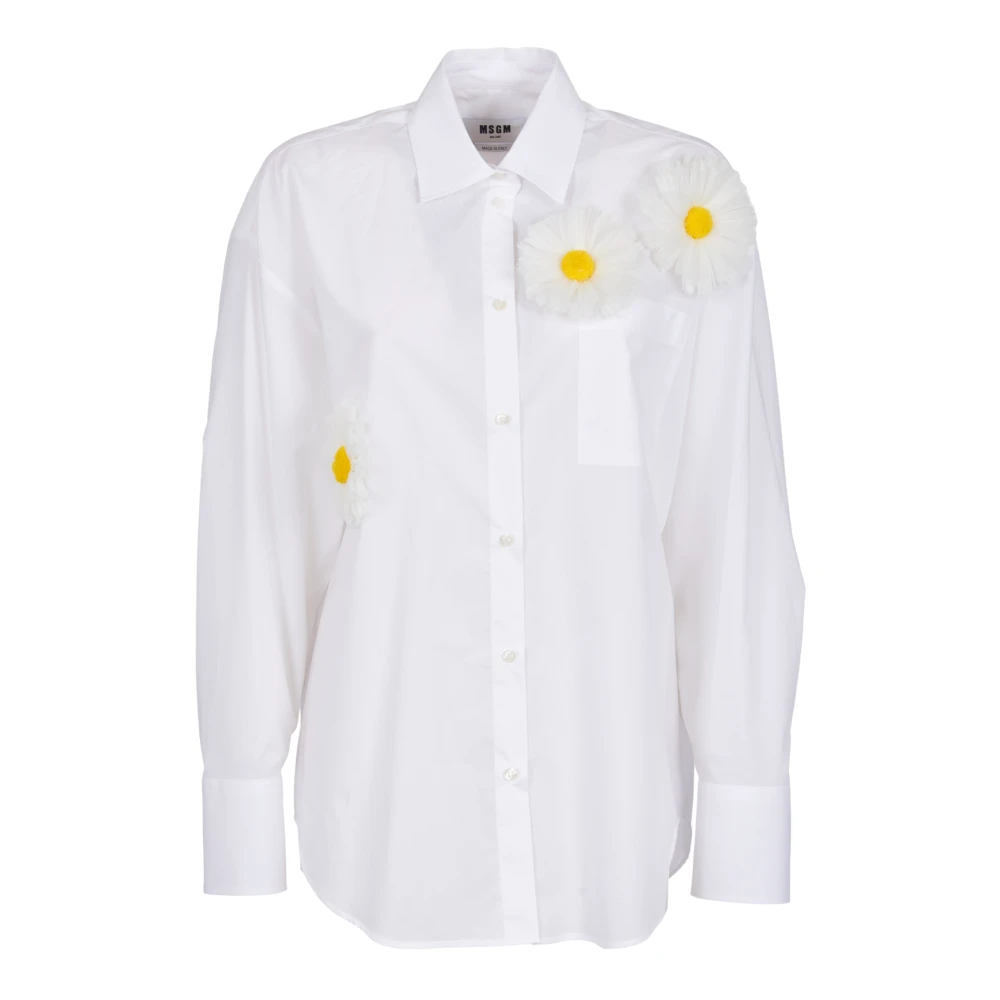 Msgm Witte Overhemd met Applicaties White Dames