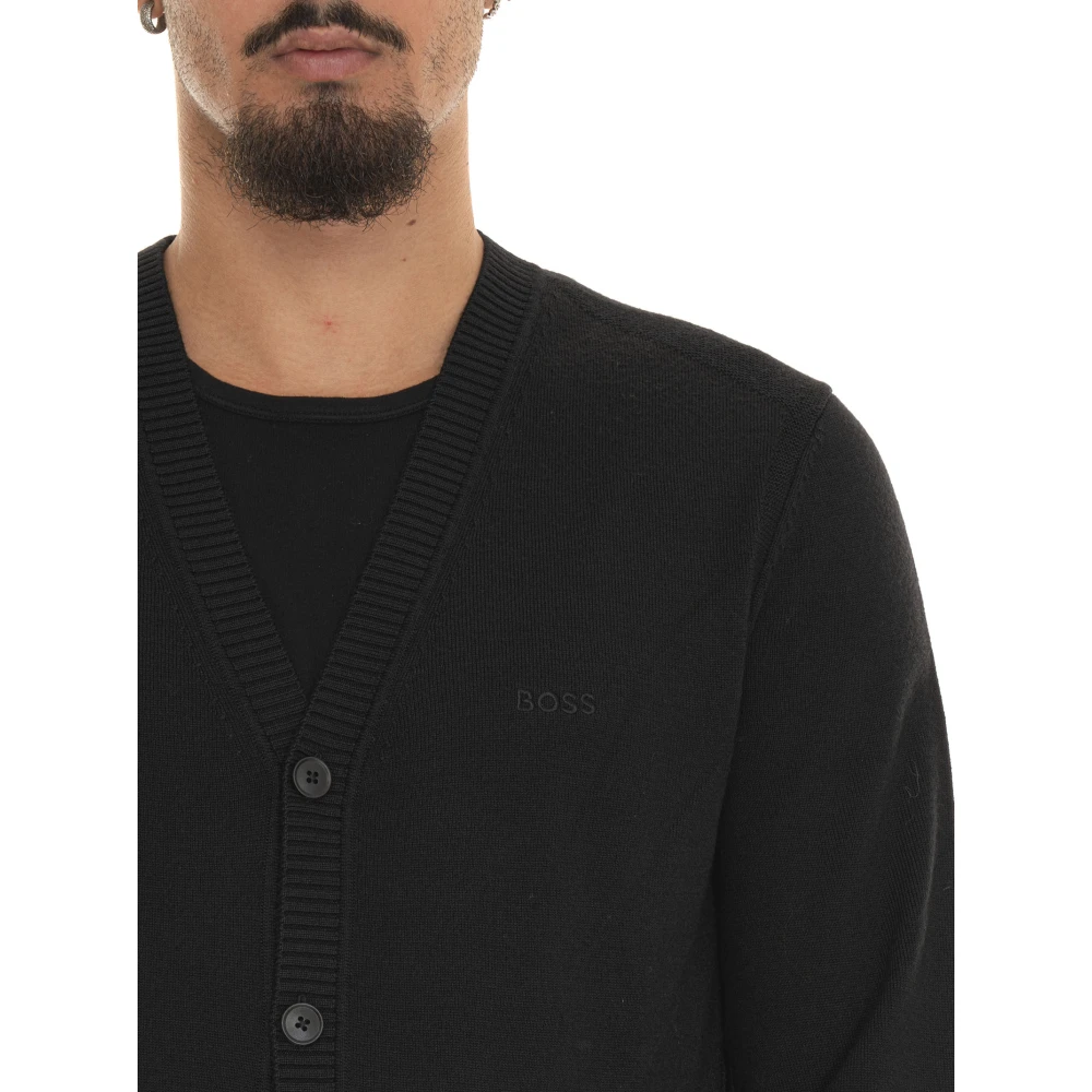 Boss Stijlvolle gebreide trui Black Heren