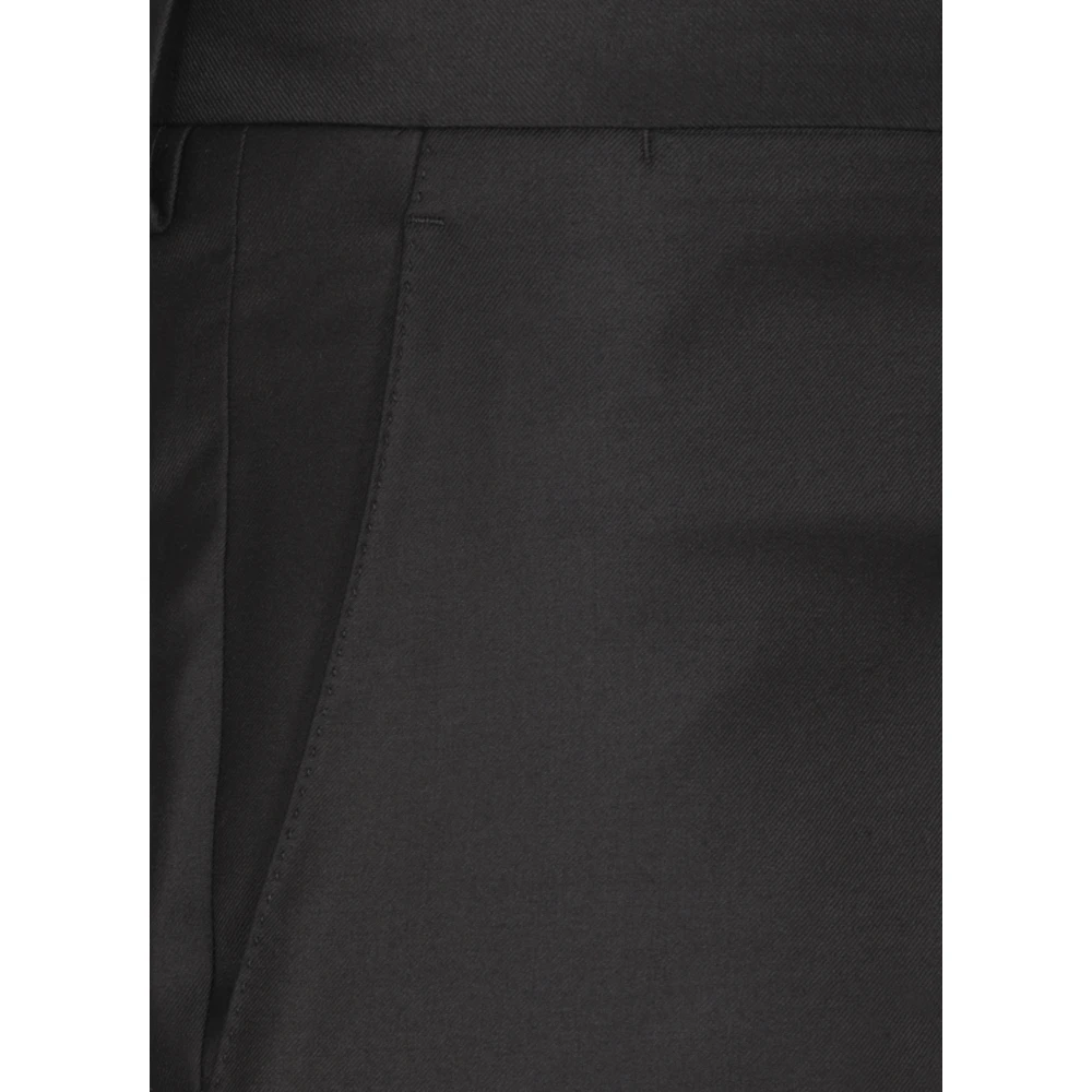Lardini Zwart wollen pak met pieklapel Black Heren
