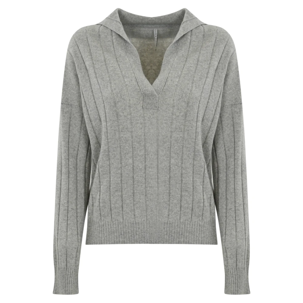 Liviana Conti Kasjmier V-hals trui Licht Grijs Gray Dames