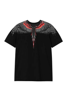 T-shirt med fjäderprint