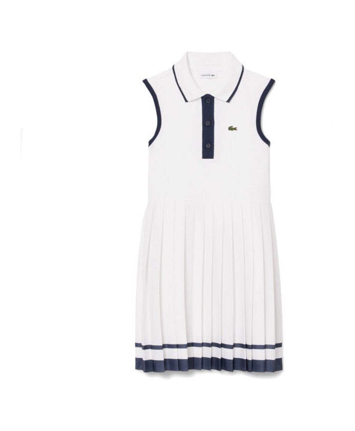 whitebambina-pique-dress-with-pleated-skirt