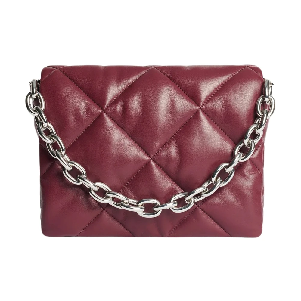 Stand Studio Diamantquiltad läderclutch Red, Dam