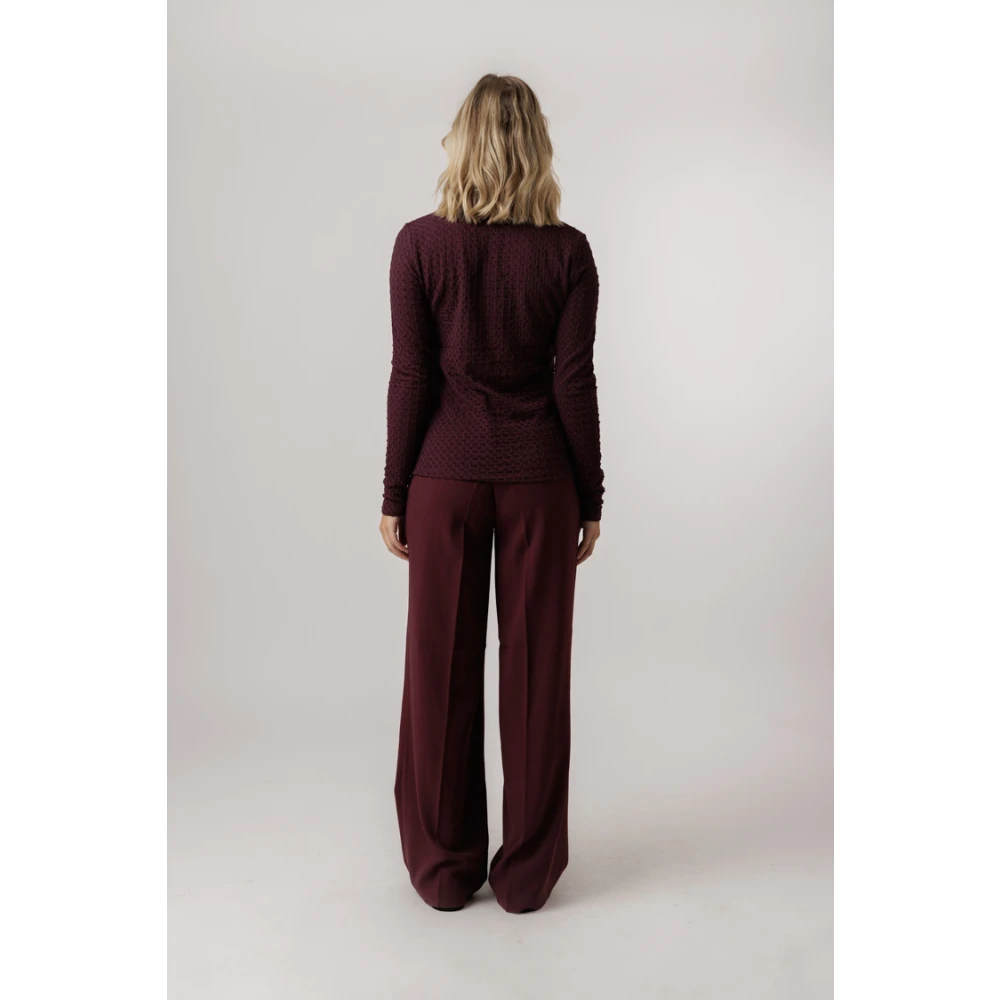 Dante 6 Lucas Wide Leg Broek Wineberry Mauve Red Dames