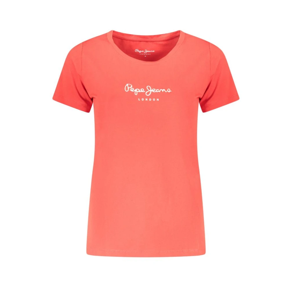 Pepe Jeans Women's Red T-Shirts, Xs, Cotton T-Shirt
