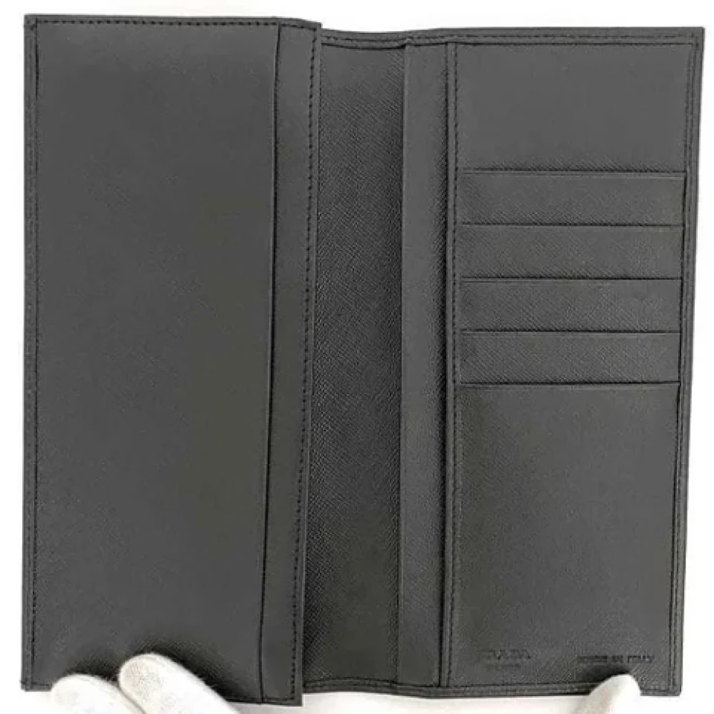 Prada Vintage Pre-owned Leather wallets Black Dames