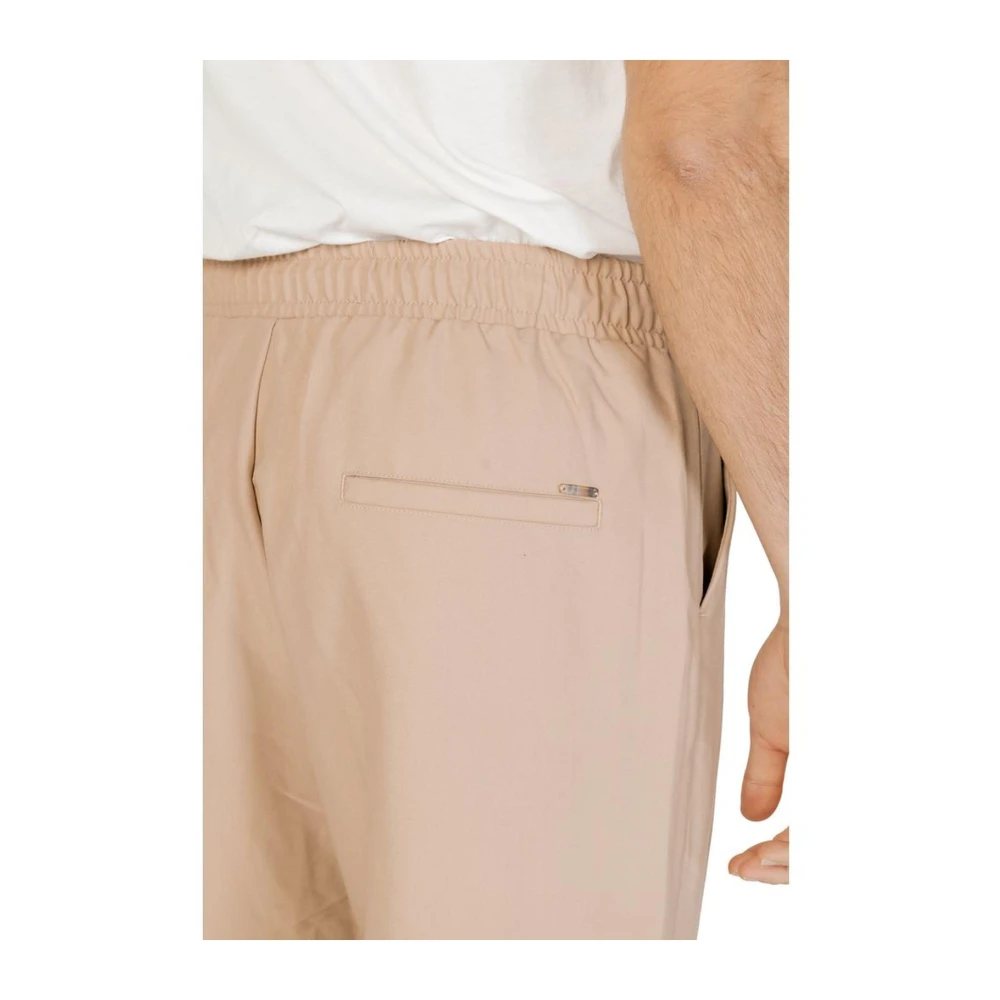 Gianni Lupo Polyester Blend Lage Kruis Broek Beige Heren