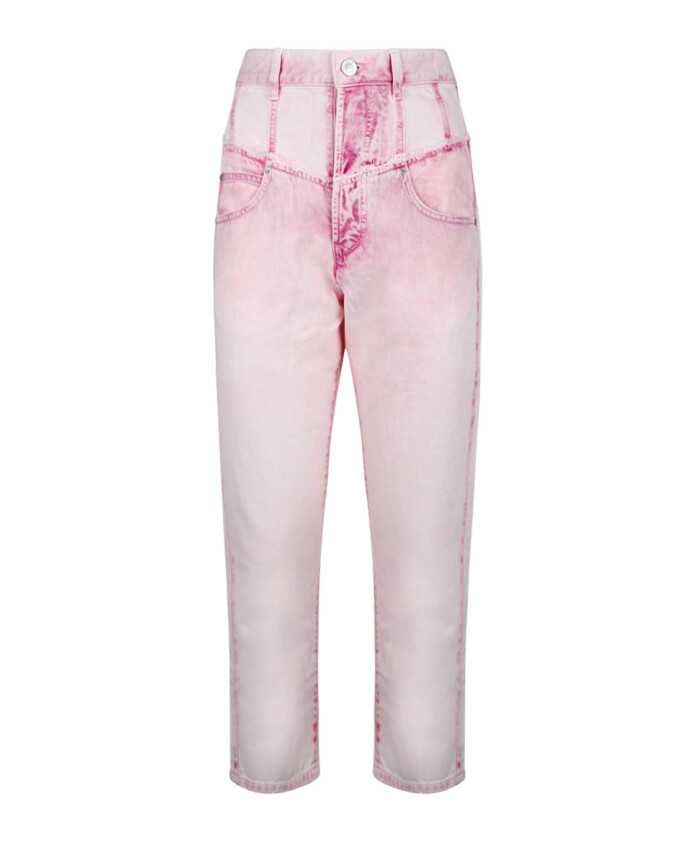 pink-denim-flared-patchwork-trousers
