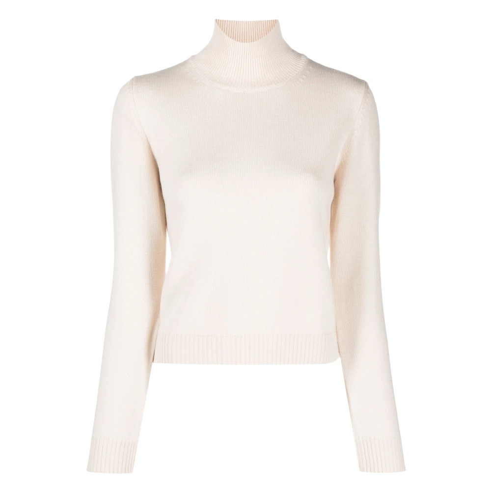 Ballantyne Vit T Neck Pullover Tröja Beige, Dam