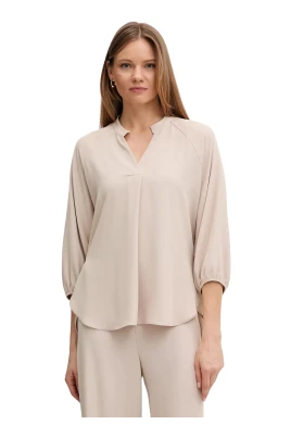 Boxy Top Med Mandarin Krage