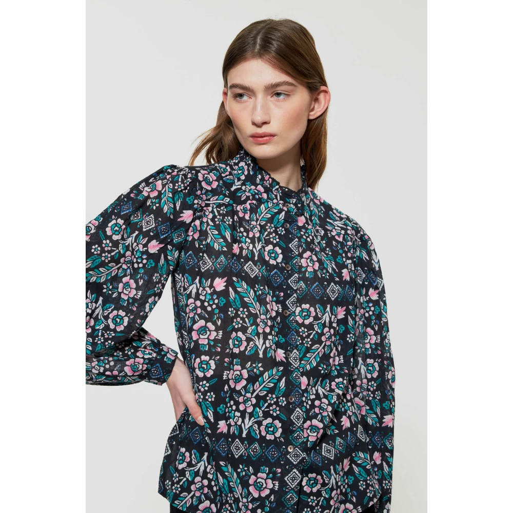 Antik batik Bloemenprint blouse Multicolor Dames
