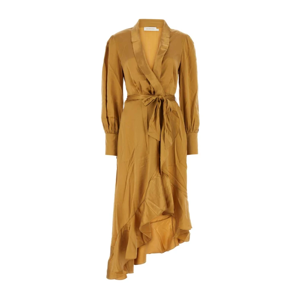 Zimmermann Elegant Ochre Silk Dress Yellow Dames