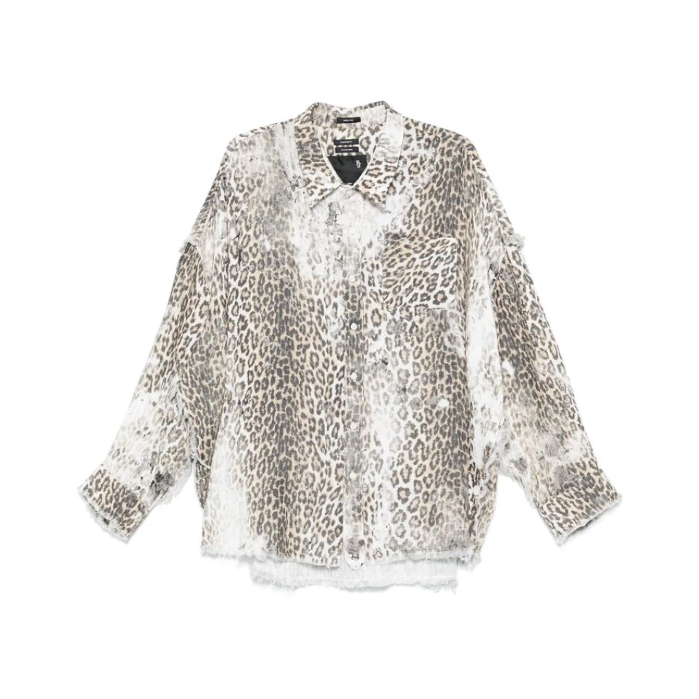 R13 Beige Knoopsluiting Drop Shoulder Shirt Beige Heren