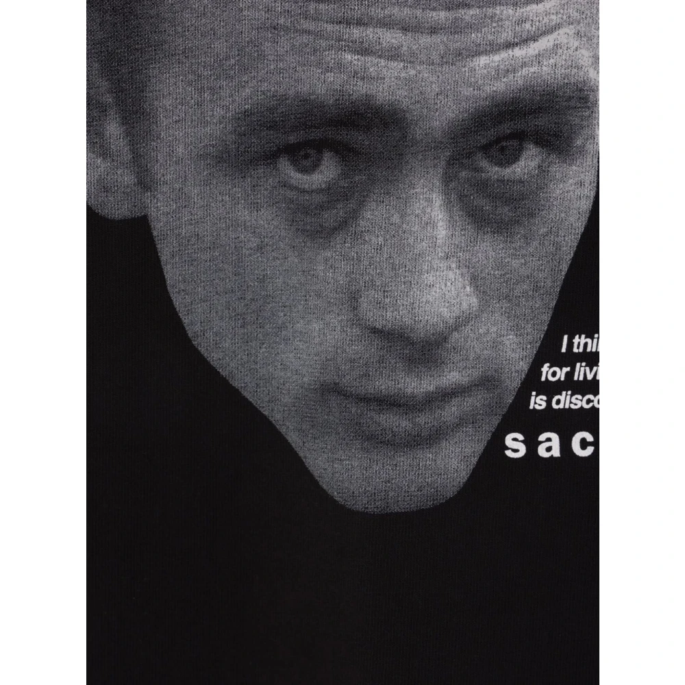Sacai Zwart T-shirt met fotoprint Black Heren